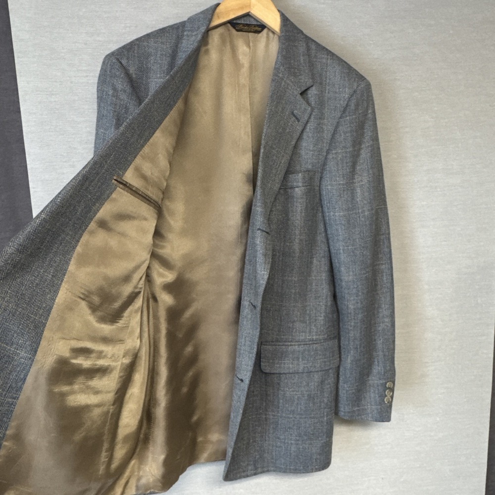Brooks Brothers Blue Windowpane Sport Coat Jacket 41 Long (Factory Second) - Picture 5 of 15